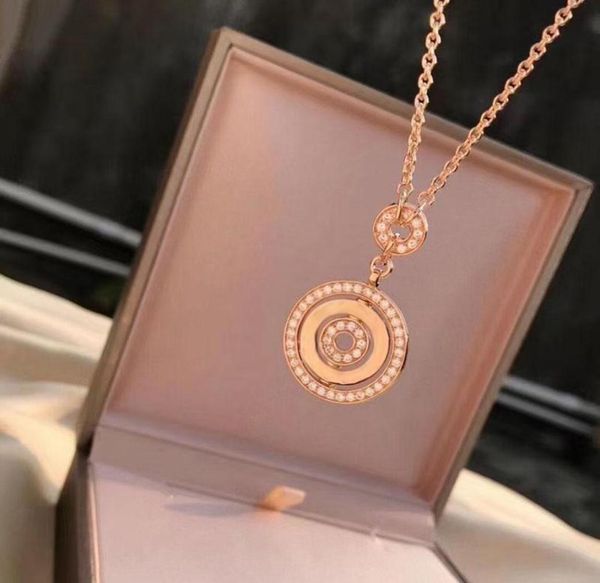 

chains s925 sterling silver fashion round rotating pendant necklace original clavicle chain women jewelry8308835