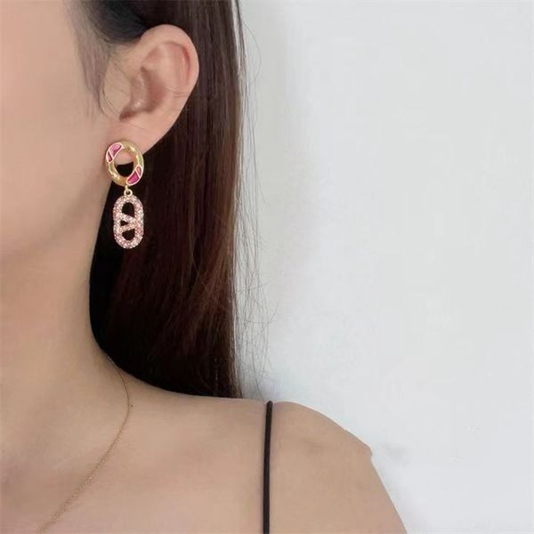 

women hoop earrings designers gold earring fashion big circle simple jewelry luxurys letter v stud earring hoops wholesale -7, Golden;silver