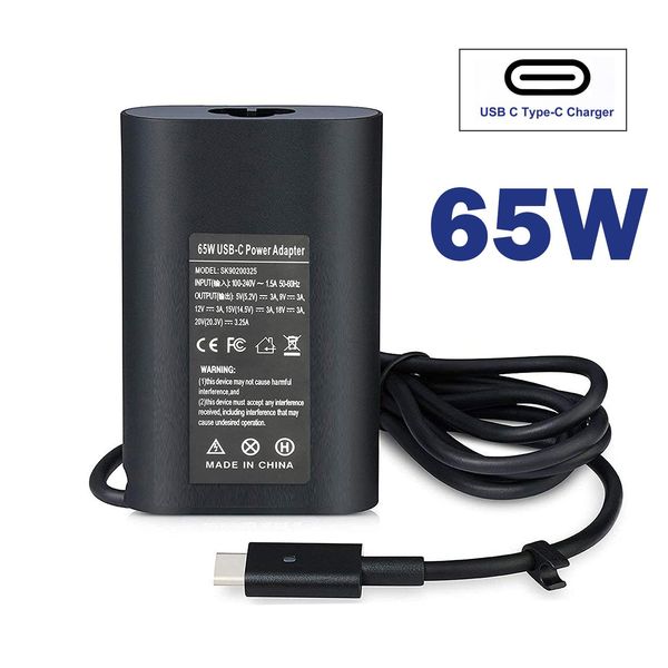 

dresses 65w usb type c lapadapter charger for dell latitude 7420 7370 7275 5285 5420 5520 7320 7410 5179 7390 5290 5320 power cord, Black;gray