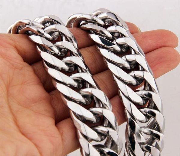 

man crude necklace stainless steel cuban curb link chain necklace or bracelet 11131621mm13445181, Silver