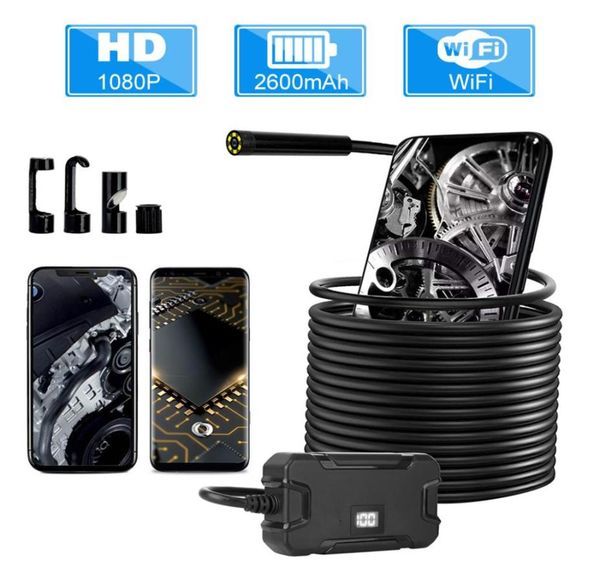 

y13 55mm wifi endoscope camera with battery screen display hd1080p waterproof inspection borescope for iphone android phones9055299