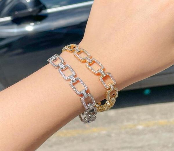 

choucong brand luxury jewelry wedding bracelet 18k white gold fill pave sapphire cz diamond zircon simple fashion party women chai5900731, Golden;silver