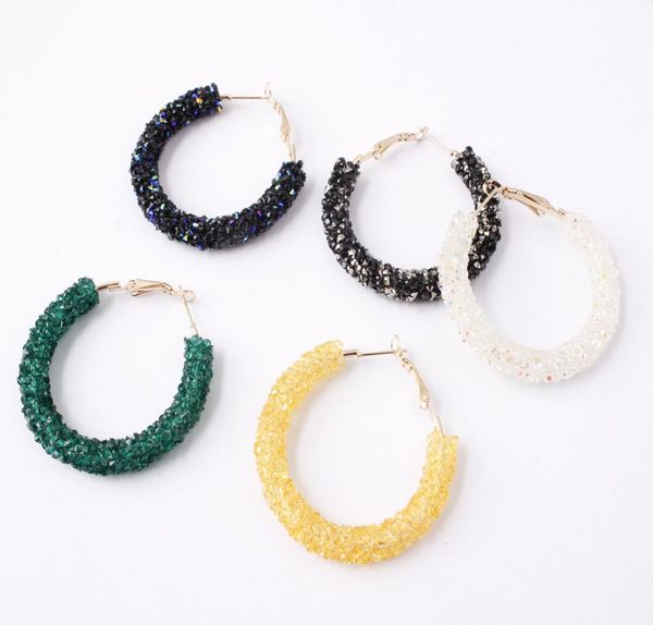 

fashion simple personality retroexaggerated earrings hoop handcraft bead crystal earrings earrings women7254599, Golden;silver