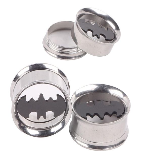 

batman 316l stainless steel flare ear plug 60pcs mixed 6 sizes ear flesh tunnel fit expander piercing earring gauges kits7166438, Slivery;golden