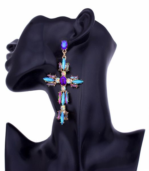 

cross statement earrings earringsdangle earrings trendy rhinestone cross earrings for women big statement earring 2021 crystal sum1671746, Silver