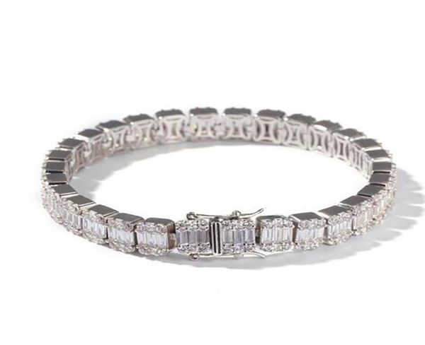 

hiphop silver square diamond bracelet tenns bracelet 7inch 8quotinch 86mm simulate dimonds bangles braceles8890865, Golden;silver