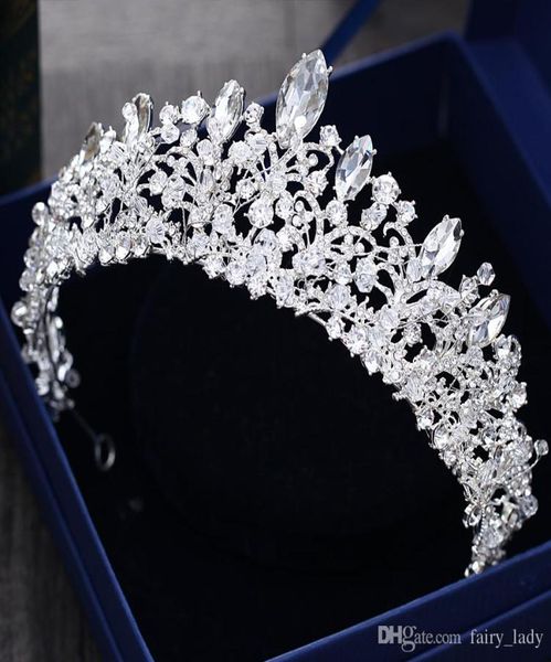 

gorgeous princess big wedding crowns bridal jewel headpieces tiaras for women silver metal crystal rhinestone baroque hair headban4934816