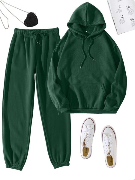 

women's drawstring shoulder thermal lined hoodie sweatpants, White