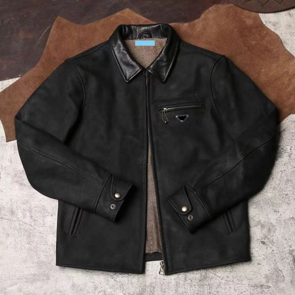 

jacket mens leather fur coat locomotive streetwears style man shirt thick designer jackets outwears coats, Black