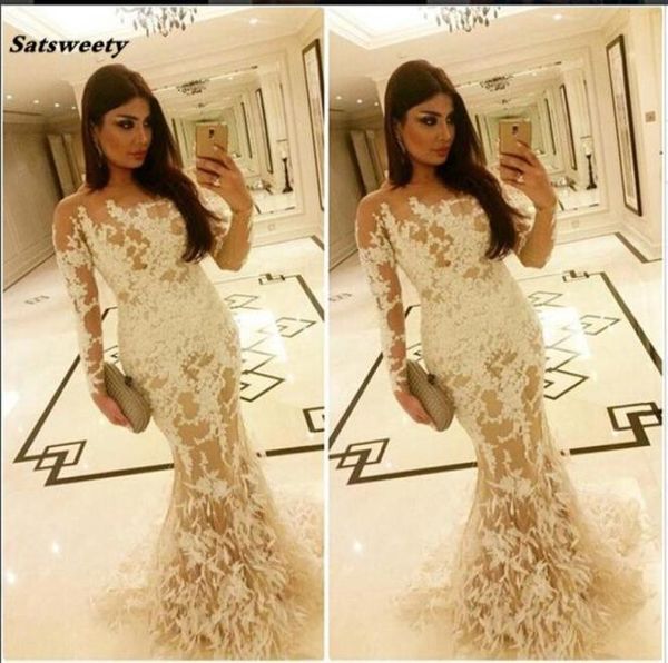 

elegant celebrity evening dresses saudi arabia dubai middle east muslim mermaid ivory appliques long sleeves evening dress7408866, Black;red