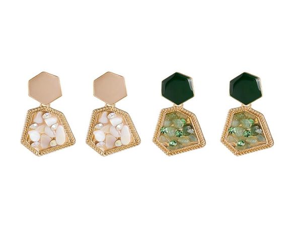 

sevenstone dangle chandelier beige geometric graveldrop oil statement earrings for women girl1150032, Silver