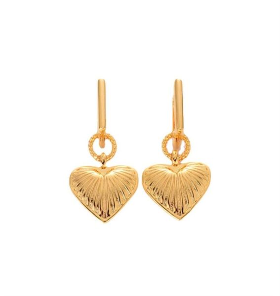 

ins style retro copper goldplated love pendant earrings stud fashion allmatch bloggers with same metal jewelry gift accessories4717054, Golden;silver