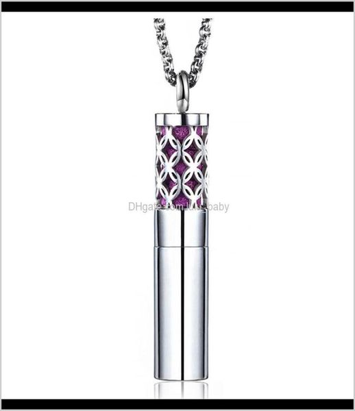 

easter gift 316l stainless steel flower coin star wings tube perfume bottle urn necklace memorial ash keepsake cremation b0klc nec2735428, Silver
