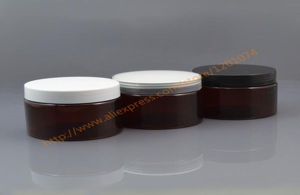 

cosmetic packaging 150g brown/amber pstic bottle pet cream jar 150ml food pot with white/clear/bck pp cap3142407