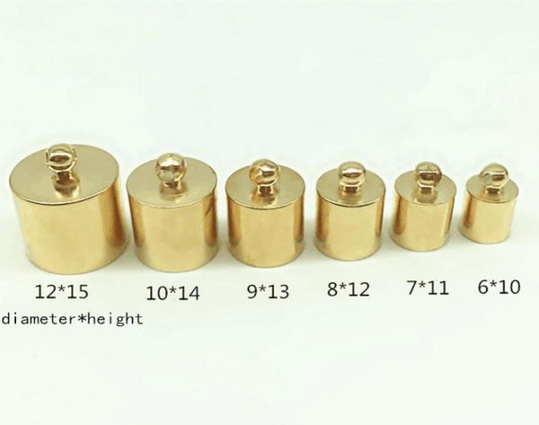 

100pcslot 4mm12mm hole gold necklace leather cord end caps tassel crimp end connector diy jewelry findings custom logo7812382, Silver