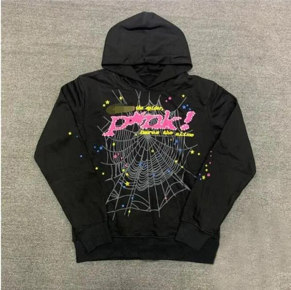 

men's hoodies sweatshirts puff print sp5der hoodie men women heavy fabric spider web sweatshirts pullover g220908g, Black