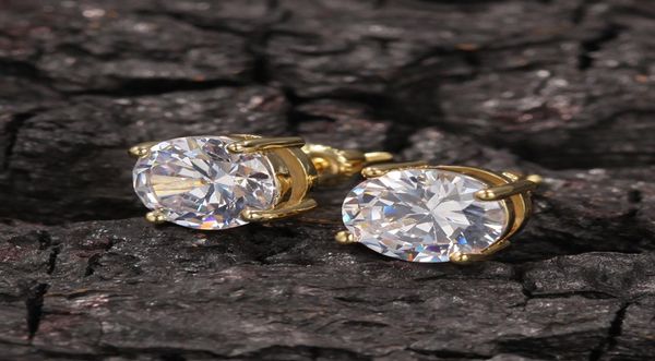 

mens hip hop stud earrings jewelry fashion round gold silver simulated diamond earring for men1768249, Golden;silver
