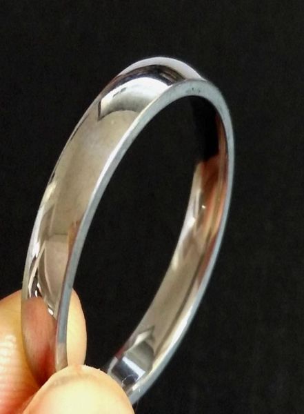 

50pcs silver polish comfortfit 4mm band classic stainless steel wedding rings for men and women whole jewelry lots8579738