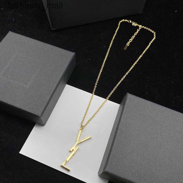 

women jewelry designer necklace for men designers pendant necklaces gold chain party wedding gift lovers luxury letter y box 2022 nice, Silver
