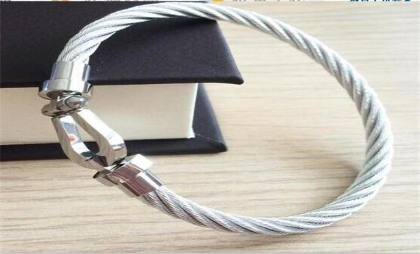 

a001 new brand horseshoe magnet buckle steel wire bracelet men women fashion fred titanium steel rose gold kids bracelet4734022, Red;brown