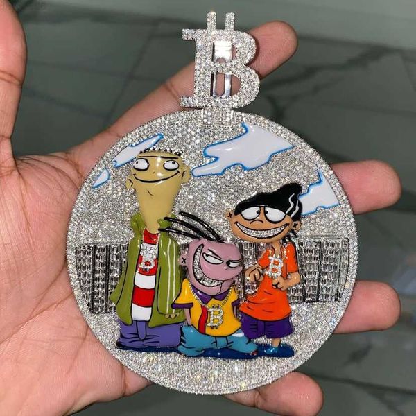 

designer jewelrypopular round plate pass diamond tester full with vvs moissanite diamond custom pendants hiphop, Silver