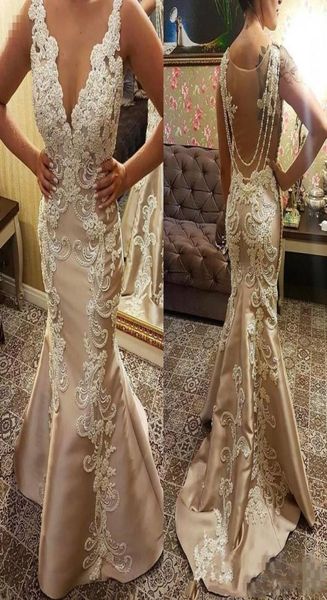 

champagne beads mermaid mother of the bride groom dresses lace floral pearls vneck fishtail occasion mother prom gowns3197884, Black;red