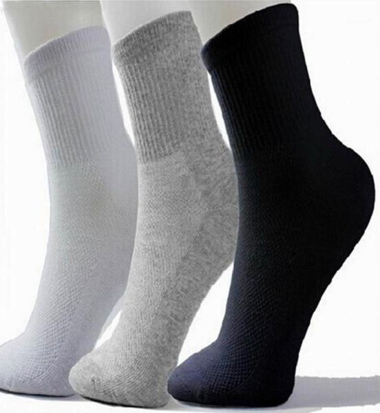 

men athletic socks sport basketball long cotton socks male spring summer running cool soild mesh socks for all size 14659137, Black