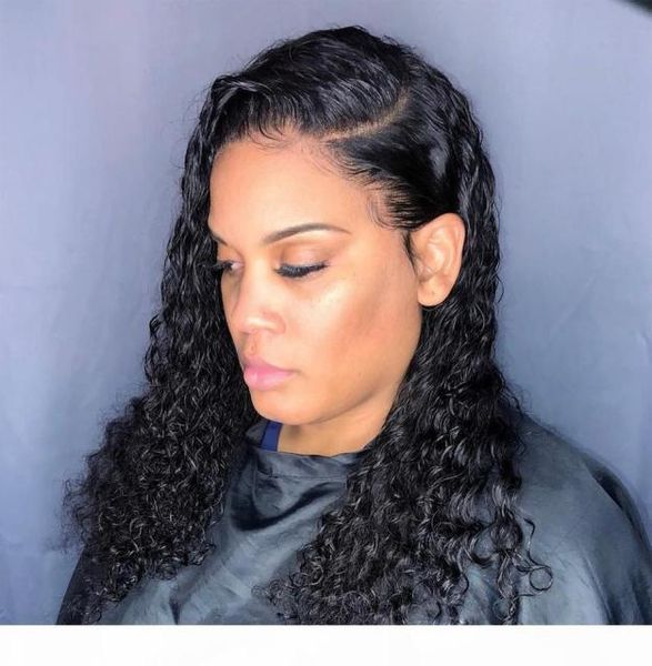 

water wave wig curly lace front human hair wigs for black women bob long deep frontal brazilian wig wet and wavy hd fullddgf7079055, Black;brown
