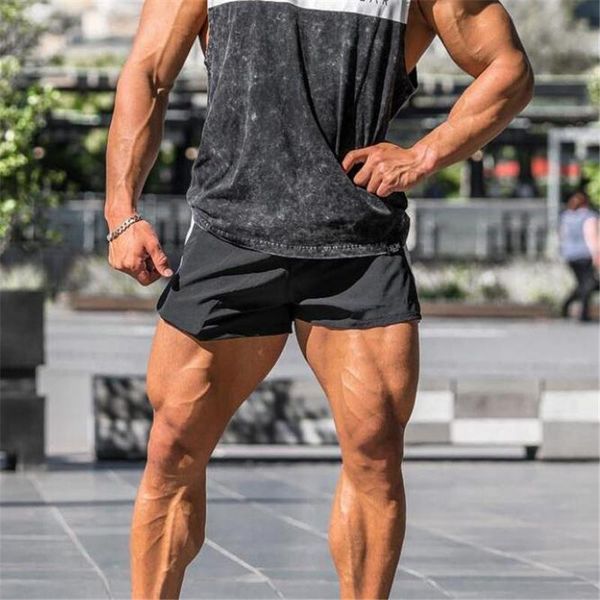 

vests new summer mens shorts gyms fiess bodybuilding casual joggers workout brand sporting short pants sportswear sweatpants, Black;white