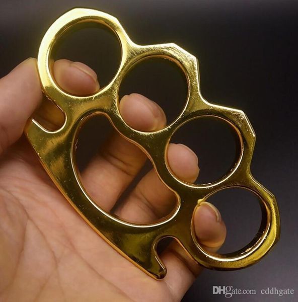 

new iron gilded thick steel brass knuckle duster aluminum alloy finger tiger fourfinger selfdefense ring clasp fist ring85552807865