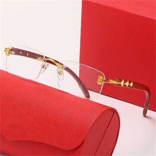 

new leg women's fashion frameless men's trend wood glasseskajia new, White;black