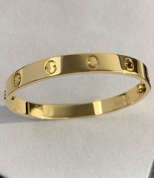 

love series gold bangle au 750 18 k never fade 1821 size with box with screwdriver official replica luxury brand jewe8655019, Black
