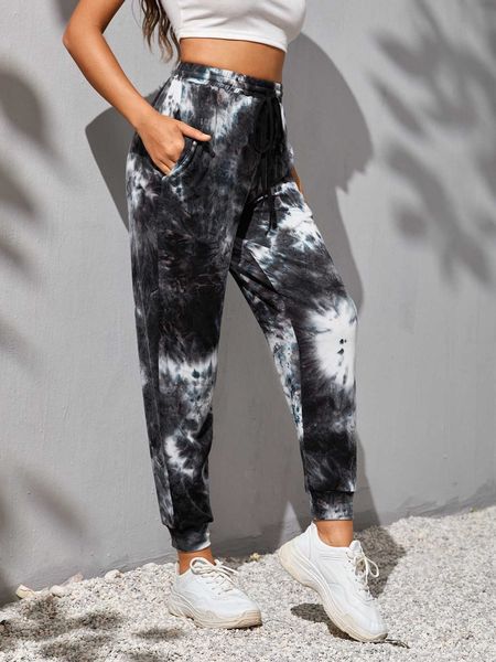 

women's tie slant pocket sweatpants, White