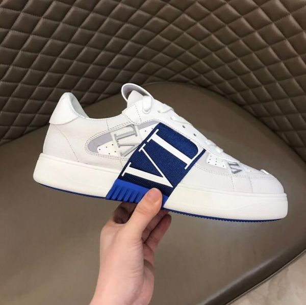

2023 designer brand men's casual shoes fashion luxury leather patchwork low-sports shoes runway platform platform wedges round toe lace, Black