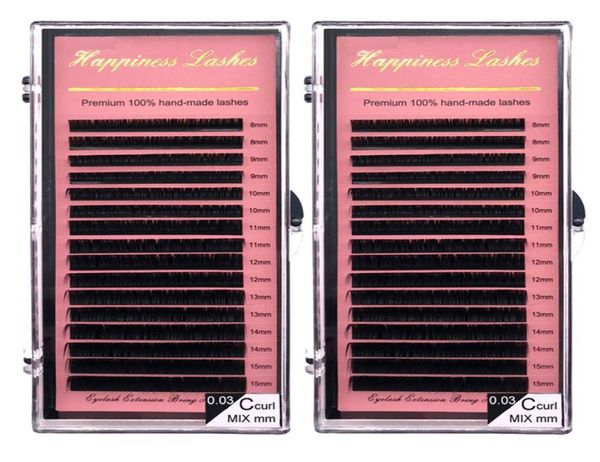 

2 packs 16 lines eyelash extension eye lashes supplies super soft silk mink individual lashes supplies deep matt natural looking h5959598