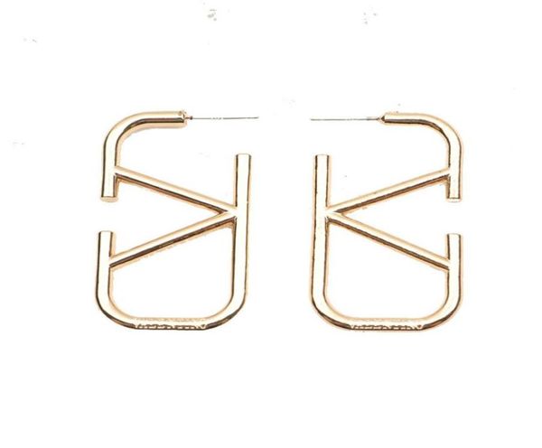 

18k gold plated designers earrings for women brand desiner letter ear stud women metal geometric earring wedding party jewerlry ac9340363, Golden;silver