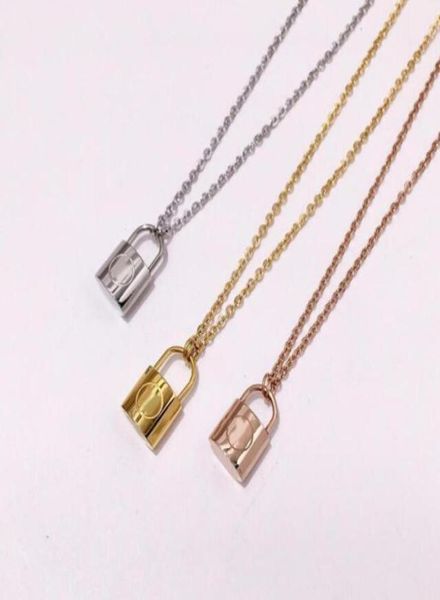 

316l titanium steel jewelry pendant necklaces 18k gold rose silver designer necklace for men and women couple gifts4263371