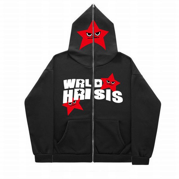 

2023 women star new hip hop brand assc hoodie cross powder plush loose pullover anti social club multicolor jacket sweatershirt, Black