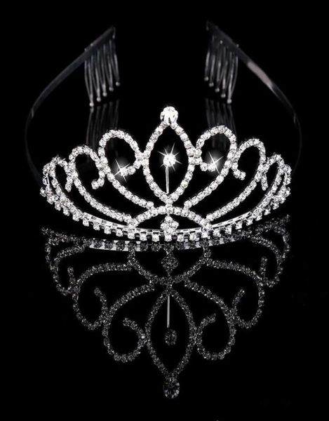 

bridal tiaras crowns with rhinestones bridal jewelry girls evening prom party performance pageant crystal wedding tiaras accessori9985072, Silver