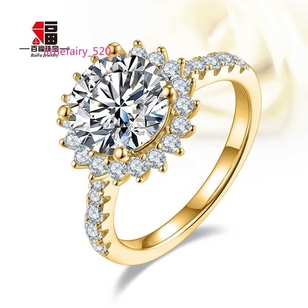 

band rings baifu gold diamond engagement moissanite ring, Silver