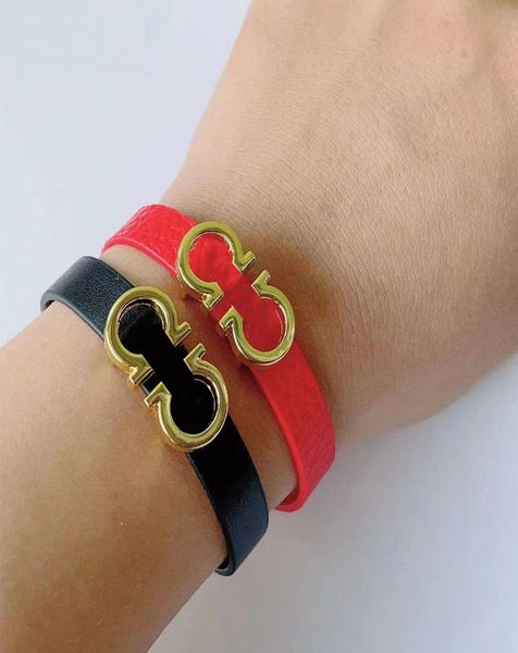 

fashion charm bracelet buckle leather tape wristband bracelets designer man women jewelry4595089, Golden;silver