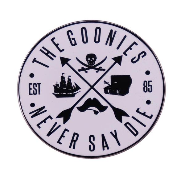 

the goonies never say die pin skull crossbones pirate brooch rock band gothic badge4678628, Blue