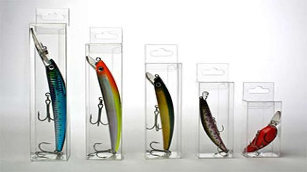 

high quanlity fishing industry packaging pvc lure boxes customizable size crystal clear boxes hanging box 100piecelot message siz5710202