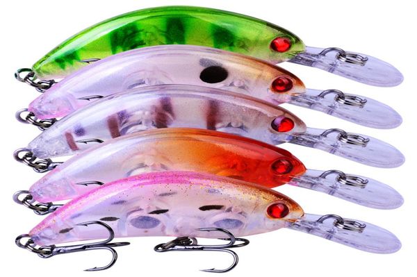 

5 colors plastic crankbait fishing lure 55cm38g artificial print hard bait 10 2 hook tackle6456290