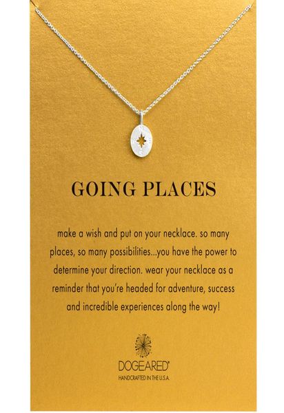 

fashion dogeared necklace compass pendant with card gold color noble and delicate choker necklace 59852759988, Silver