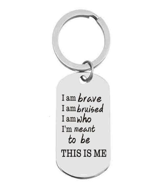 

this is me keychain necklace the greatest showman musical song lyrics quote pendant necklace keychain7408440, Slivery;golden