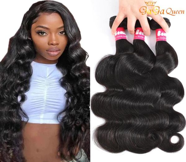 

malaysian body wave virgin hair 3 bundles unproceseed remy human hair extensions for women4027717, Black