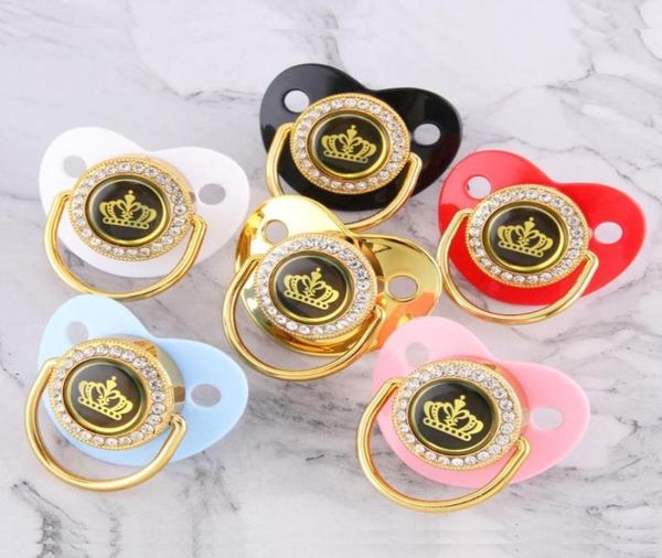 

pacifiers colors cartoon crown baby pacifier golden dummy bling toddler pacy orthodontic nipple infant shower gift 018 monthspac5778885