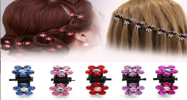 

crystal rhinestone flower hair claw hairpins hair accessories ornaments hair clips hairgrip for kids girl 12pcsset gc9075240488, Slivery;white