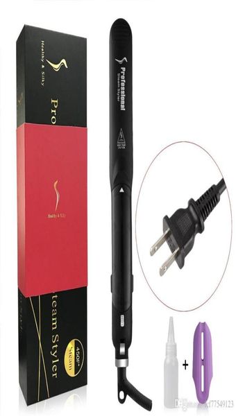 

hs004 professional argan oil steam hair straightener flat iron injection painting 450f straightening irons hair care styling tools6653962, Silver